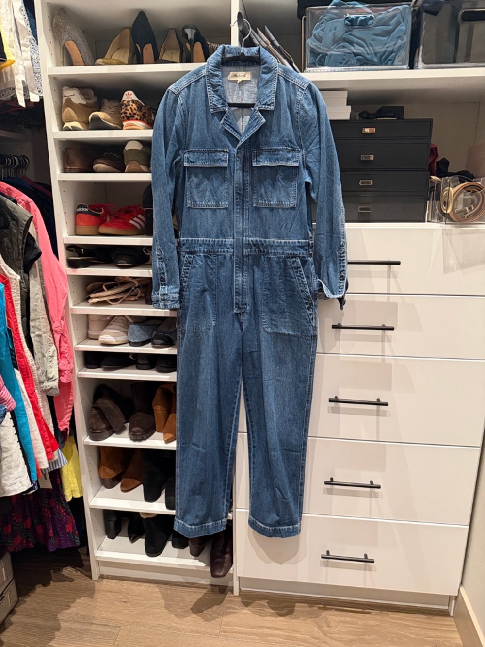 Madewell Denim Utility Jumpsuit in Medium Blue